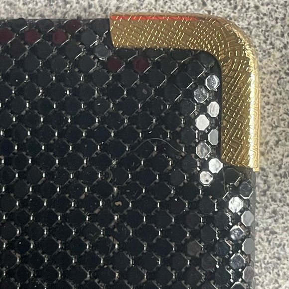 Veneto Black Mesh With Gold Toned Metal Frame Corners - Picture 7 of 9